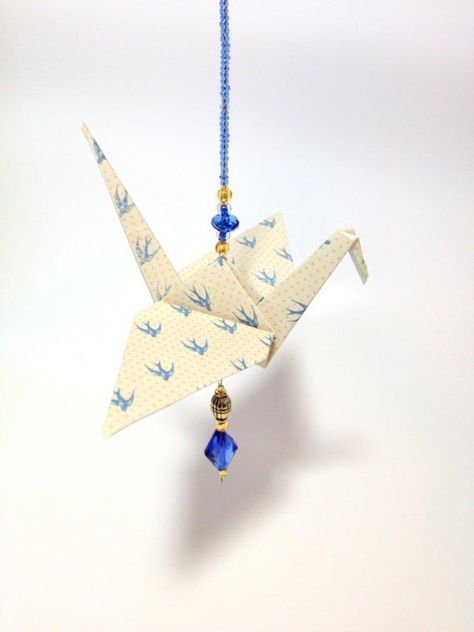 Origami Party, Origami Garland, Blue Origami, Fish Mobile, Origami Mobile, Blue Ornament, Origami Ornaments, Origami Gifts, Origami Wedding