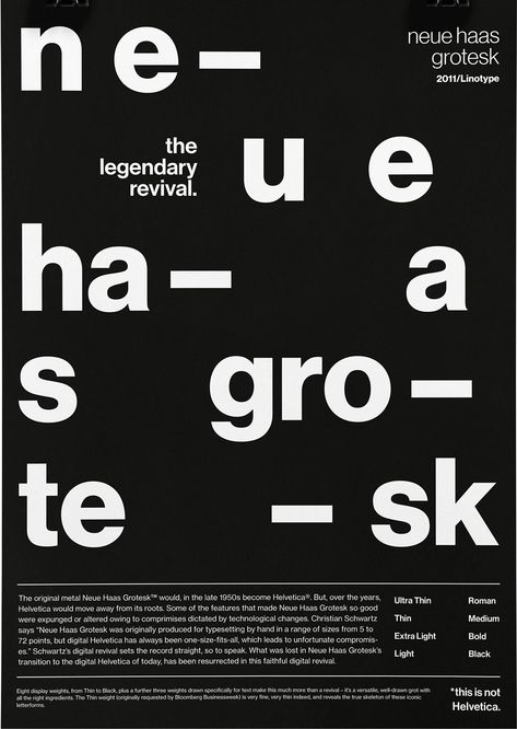 Carlos Bocai - poster Neue Haas Grotesk Neue Haas Grotesk Typography, Grotesk Graphic, Typography Font Poster, Neue Haas Grotesk, Specimen Poster, Animation Poster, Print Techniques, Visual Identity System, Type Specimen