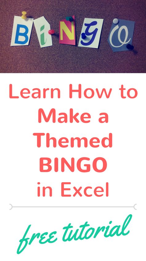 Create Bingo game cards using Excel! Short tutorial on how to make bingo cards that you can customize for any theme.   Bingo is a fun game for a wedding shower, bridal shower, retirement party, office party, for keeping the kids busy, etc!  All you'll need is access to Excel and a list of words you can use for your bingo game. How To Make A Bingo Game, Essen, Homemade Bingo Game, Bingo Board Ideas, Work Bingo Ideas, How To Make Bingo Cards, Bingo Party Decorations Ideas, Diy Bingo Game, Work Bingo