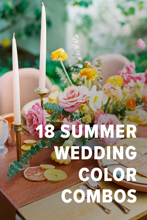 Pastel, Summer Wedding 2024 Colors, Wedding Color Theme 2025, Colors For Weddings Summer, Summer Theme Wedding Ideas, Summer Wedding Pallets Color Schemes, Wedding Color Inspiration Summer, Colors Of Love, August Wedding Colors 2024