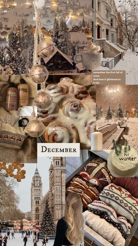 December Collage, Winter Wonderland Wallpaper, Christmas Lockscreen, December Winter, Christmas Dreaming, Cozy Christmas Decor, Christmas Themes Decorations, Cute Christmas Wallpaper, Cosy Christmas