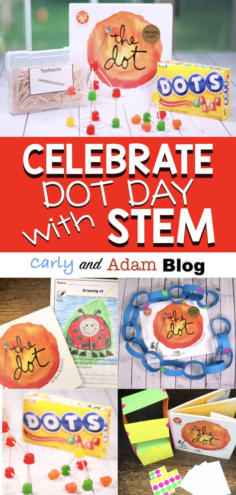 Stem Bins, Peter H Reynolds, The Dot Book, Kindergarten Stem, Bucket Filler, Preschool Stem, Stem Elementary, International Dot Day, Inspiration For The Day