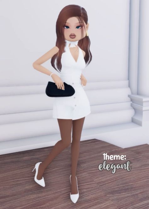 Elegant 👜 - Dress to Impress outfit ♡ Dti Outfits Elegant, Dti Elegant Fit, Elegant Dti Outfit, Dress To Impress Logo, Chic Dress To Impress Outfit, Elegant Dress To Impress Outfit, Dress To Impress Elegant Theme, Elegant Outfit Dress To Impress, Dress To Impress Elegant