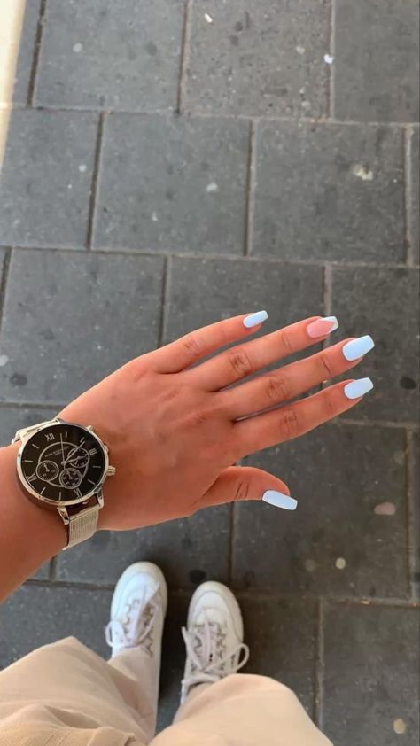 summer nails 2022 color trends, summer nails 2022 almond, summer nails 2022 coffin, summer nails 2022 trends, summer nails 2022 short, summer nails 2022 color trends gel, summer nails 2022 pink, summer nails 2022 square, summer nails 2022 color trends short, summer nails 2022 blue, summer nails 2022 rainbow, summer nails 2022 gel, summer nails 2022 acrylic 16 Birthday Nails, 16th Birthday Nails, Image Nails, Light Blue Nails, Fancy Nails Designs, Blue Acrylic Nails, Acylic Nails, Casual Nails, Simple Acrylic Nails