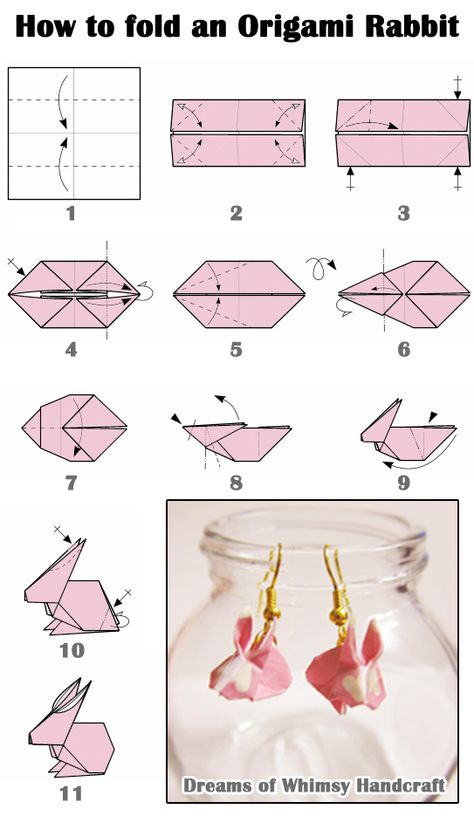 Origami Rabbit, Vika Papper, Creative Origami, Origami Diagrams, Origami Artist, Cute Origami, Origami Patterns, Folding Origami, Seni Dan Kraf