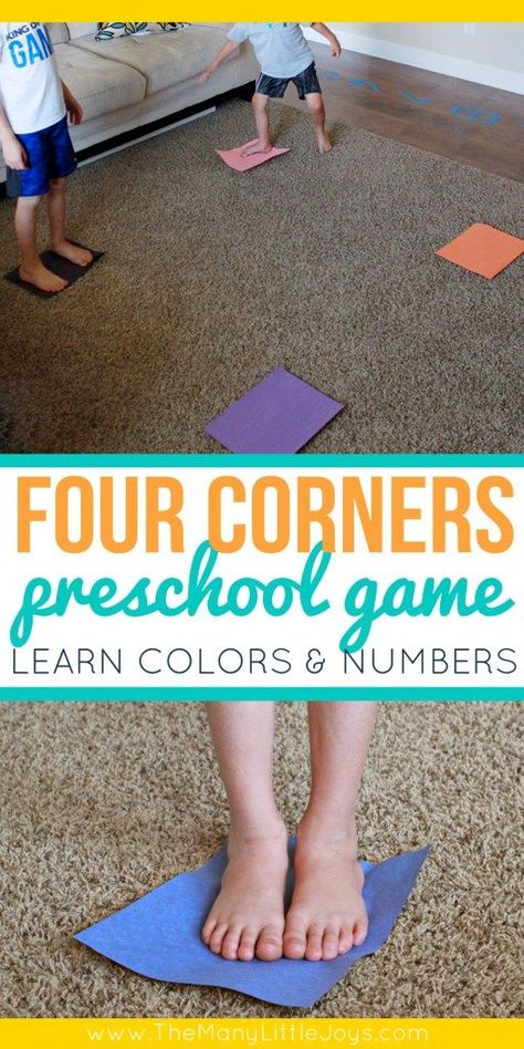 This perfectly simple preschool game about colors requires no prep, gets kids moving, and helps them practice colors and counting skills. Preschool Games Movement, Easy Preschool Games, Preschool Movement Activities, Preschool Gym, Gym Games For Kids, Preschool Centers, Indoor Games For Kids, Gym Games, Preschool Colors