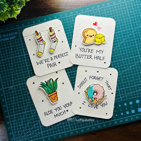 Cute pun cards🫶🏻✨ DM to order! Shipping worldwide🌍 . . . . . . #cardmaking #cardidea #birthdaycardideas #artist #valentinesday #easycrafts #artistsoninstagram #craftideas #easycard #craft #diycard #diy #explore #puncard . [ Card idea, Easy card idea, Birthday card idea , Pun cards ] Easy Creative Card Ideas, Birthday Easy Cards, Craft Ideas For Moms Birthday, Ideas For Cards Birthday, Cute Gift Card Ideas Birthday, Bday Diy Cards, Cute Birthday Gifts For Mom Diy, Cute Drawings For Birthday, Cute Birthday Card Diy