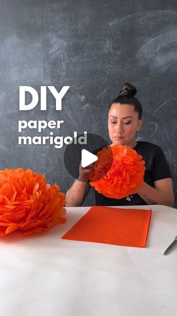 Tissue Paper Carnations Diy, Diy Paper Marigold Flower, Flower Making For Decoration, How To Make Mexican Flowers Tissue Paper, Fiesta Flowers Tissue Paper, Crepe Paper Marigolds Diy, How To Make Dia De Los Muertos Flowers, Tissue Paper Flowers Wall, Giant Marigold Flowers