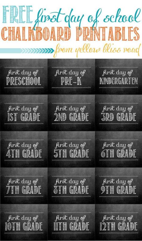 Amigurumi Patterns, First Day Of 7th Grade, Free Chalkboard Printables, First Day Of School Chalkboard, Preschool First Day, Chalkboard Printables, Free Preschool Printables, School Chalkboard, School Printables