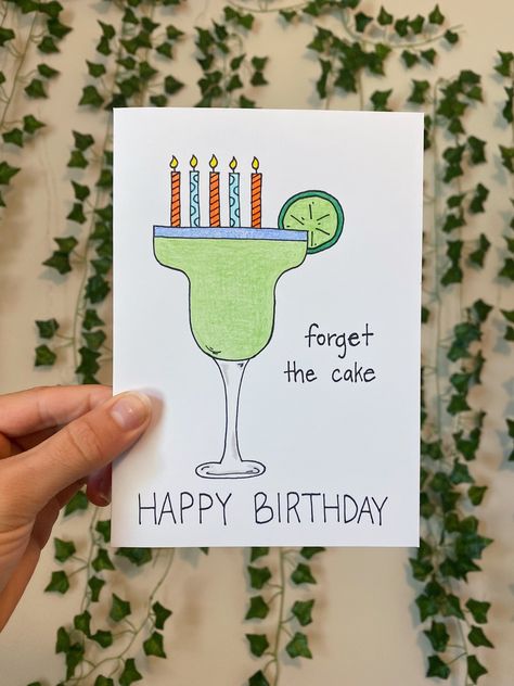 Margarita happy birthday handmade card Margarita Cards Birthday, 23rd Birthday Card Ideas, Funny Happy Birthday Cards Diy, 22 Birthday Cards, Homemade Birthday Cards Funny, 21st Birthday Cards Diy, 19th Birthday Card Ideas, Happy Birthday Poster Ideas Diy, Happy Birthday Margarita