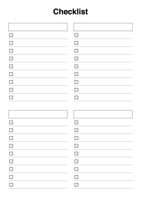 Blank checklist or to do list printable Blank Planner Pages Printable, To Do Checklist Template, Daily Check Off List Free Printable, Cleaning To Do List Printable, Printable Todo List Templates, Check Box List Template, List Paper Template, To Do Lists Templates, Digital Checklist Template