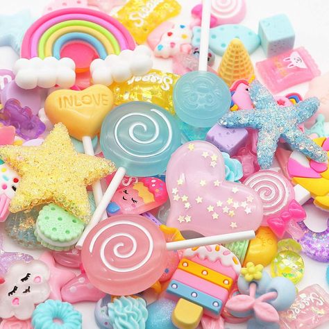 PRICES MAY VARY. 🍒 CUTE DIY CRAFTS – Slime charms bulk including 100pcs different high-quality beautiful slime charms fruit and candy, All kinds of cute slime charms supplies rich in color, enough quantity and colors to make your DIY slime toy. Slime charms to put in slime make it more interesting and charming 🍒 ASSORTED SHAPES – 100 pieces charms for slime come in diverse cute shapes, such as star, heart, rainbow, unicorn, lollipop, ice-cream, cone, bread, candy, chocolate, cake, clouds, cook Charms For Slime, Diy Crafts Slime, Gyaru Kawaii, Assorted Fruits, Slime Supplies, Kawaii Products, Slime Charms, Slimes Supplies, Slime Toy