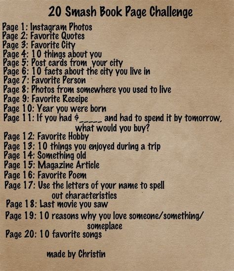 Bought one of these a long while ago and still haven't used it, partly because I didn't know what to put in it. Get to it already, me! lol --Pia (Image detail for -smash journal | Tumblr - challenge) Book For Boyfriend, Smash Book Pages, So Random, Book Theme, Smash Journal, Inspiration Images, Smash Books, Journaling Prompts, Diy Deco