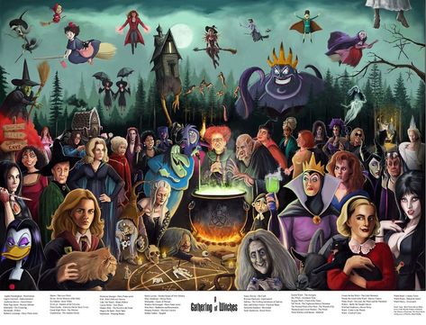 I Illustrated Over 500 Various References From Pop-Culture In These 5 Different Posters, Can You Spot Them All? | Bored Panda Willow Movie, Evil Queens, Last Halloween, The Worst Witch, The Good Witch, Poster Series, What's Wrong, Pop Culture References, Beauty Standards