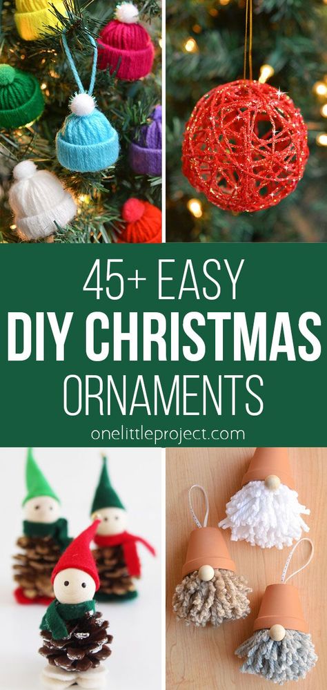 Yarn Ornaments, Easy Diy Christmas Ornaments, Homemade Christmas Tree, Christmas Yarn, Winter Projects, Kindergarten Gifts, Diy Christmas Ornaments Easy, Diy Christmas Ornament, Diy Christmas Tree Ornaments