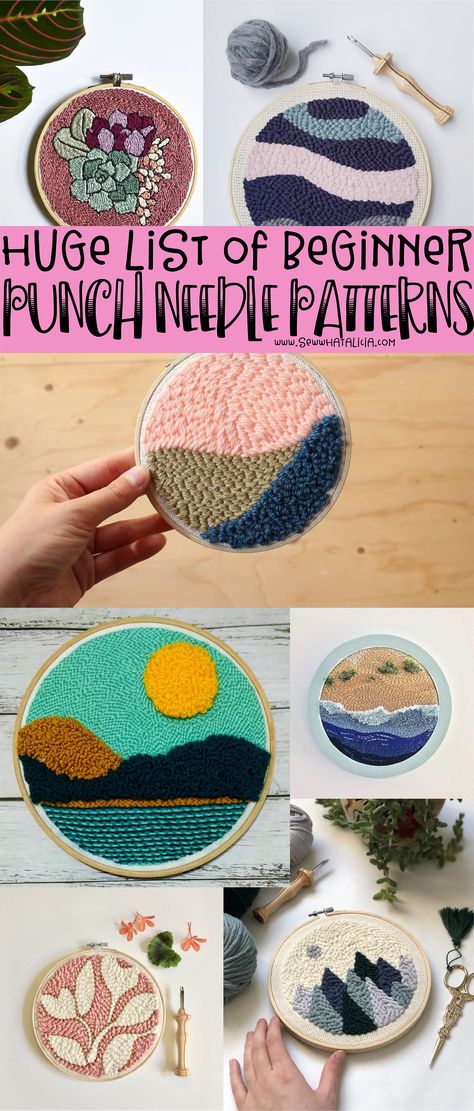 How To Punch, Rag Rug Tutorial, Braided Rug Diy, Braided Rag Rugs, Punch Needle Kits, Punch Needle Patterns, Craft Punches, Punch Needle Embroidery, Needle Punch