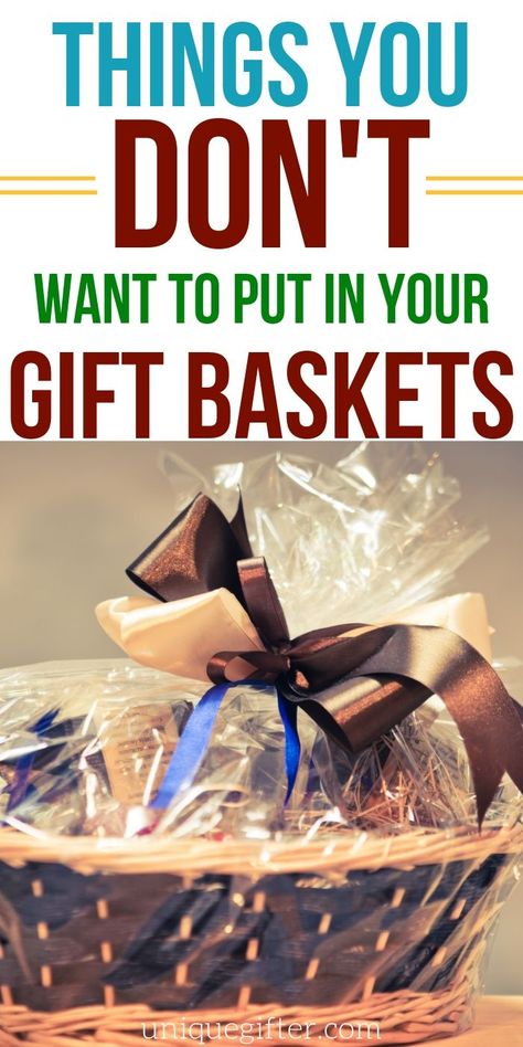 Do you know what to avoid putting in gift baskets? Things that people don't actually want or need? This list has changed the way I think about making gift baskets for gift giving and for fundraisers. Pin it to keep it in mind! #gifts #giftbasket Raffle Gift Baskets Ideas, Appetizer Gift Basket Ideas, Meat Basket Gift Ideas, Wine Night Gift Basket, Fundraiser Baskets Ideas, How To Start A Gift Basket Business, Fundraising Baskets Ideas, Gift Basket Container Ideas, Gift Basket For Office