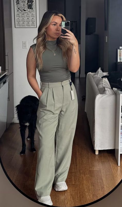 30 (More) Elevated Basic Outfits to Wear to Work in 2024 | Go For Kady Sports Professional Outfits, Casual Office Fits Women, Casual Tech Office Outfits Women, Work Offsite Outfit, Chic Casual Friday Work Outfit, Business Casual Tank Top Outfit, Cute Outfits For Work Summer, Trending Office Outfits, Smart Casual Tops Women