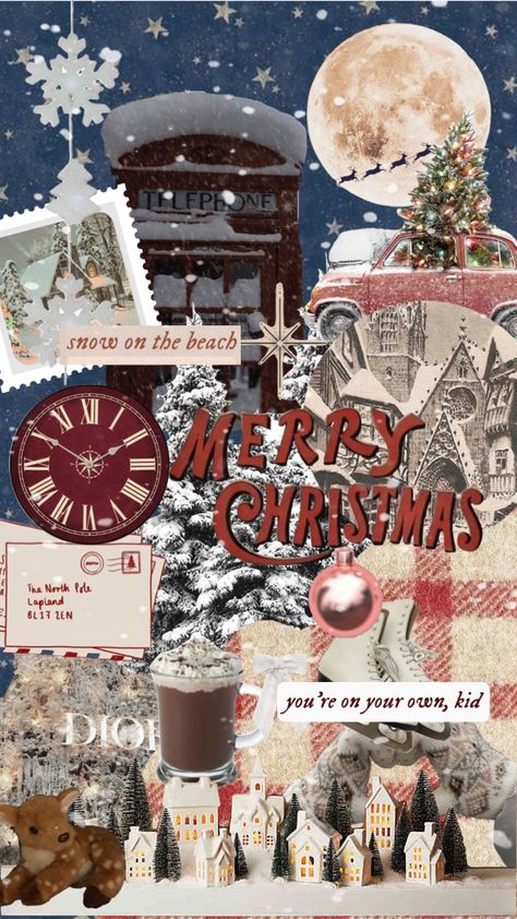 Christmas Iphone Wallpapers Aesthetic Collage, Christmas Wallpaper Nostalgia, Vintage Christmas Wallpaper Aesthetic, Vintage Christmas Wallpapers, Aesthetic Christmas Wallpaper Ipad, Coquette Christmas Wallpaper, Christmas Vintage Aesthetic, Christmas Wallpaper Vintage, Christmas Collage Wallpaper