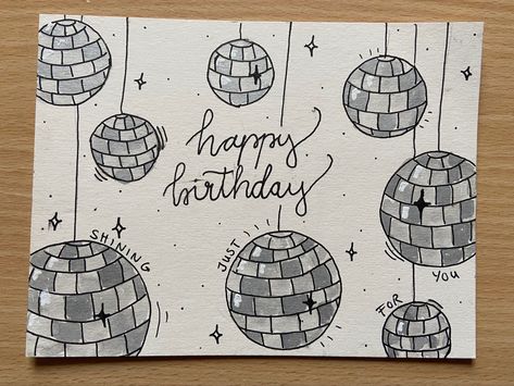 Easy Poster Lettering, Mirrorball Birthday, Taylor Swift Mirrorball, Birthday Invitation Cards, Happy Birthday Cards Diy, Happy Birthday Cards Handmade, Anniversaire Diy, Creative Birthday Cards, Diy Birthday Gifts For Friends