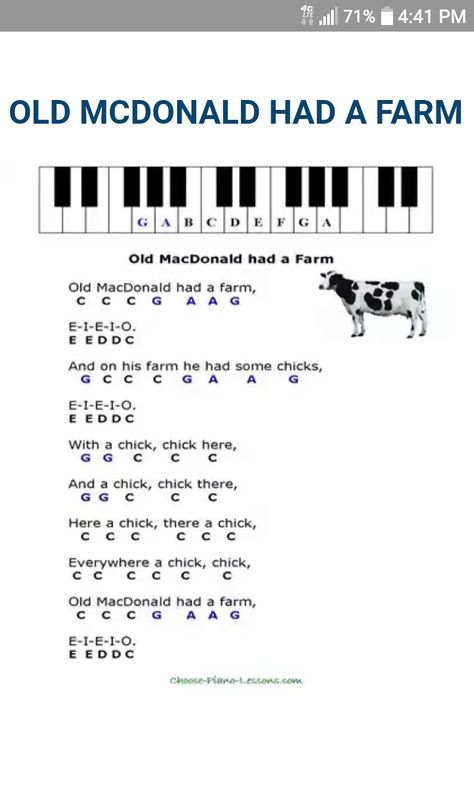 Old MacDonald Had A Farm, Nursery Rhymes, Piano, Sheet Music Nursery Rhyme Piano Sheet Music, Piano Nursery Rhymes, Music Sheets For Piano, Piano Sheet Music With Letters Disney, Nursery Rhymes Piano Notes, Keyboard Piano Notes Songs, Easy Piano Sheet Music With Letters, Keyboard Notes For Songs, Piano Letters Songs