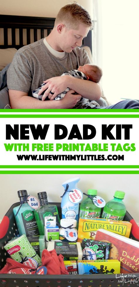 New Dad Survival Kit, Dad Survival Kit, Dad Baby Shower Gift, Baby Gender Prediction, Pregnancy Hacks, Free Printable Tags, Dad Baby, Baby Kit, Gifts For New Dads