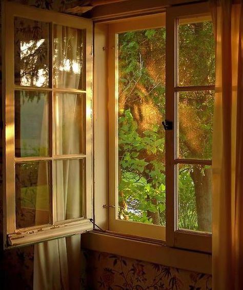 Fresh air and morning sunshine Trondheim, An Open Window, Looking Out The Window, Beautiful Windows, Window View, Open Window, Through The Window, Cabins In The Woods, Cottage Core