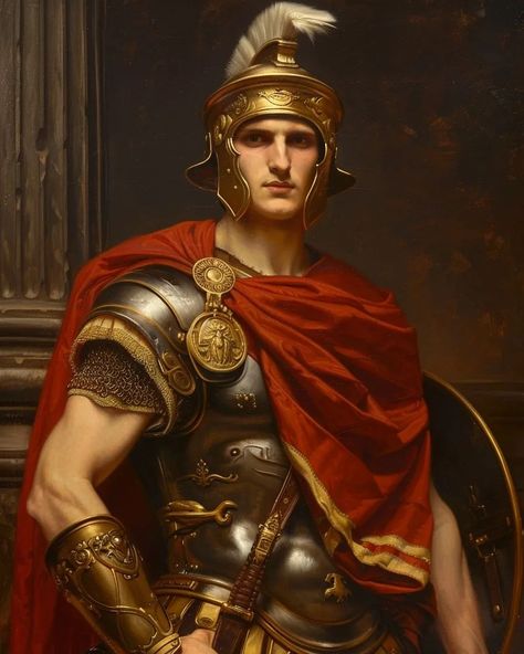 Classic Artia (@classic_artia) • Instagram photos and videos Roman General Art, Roman Soldier Art, Emperor Aurelian, Roman Paintings, Roman Knight, Mens Pictures, Roman Painting, Roman Man, Roman Myth