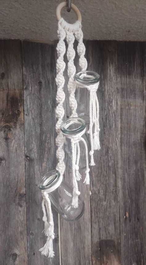 Refresh Your Space With Kitchen Decor Colors With Plants Home Decor Mason Jar Macrame Plant Hangers, Macrame Plant Propagation, Macrame Vase Hanger, Propagation Macrame, Macrame Propagation Station Diy, Macrame Propagation Station, Macrame Station, Macrame Wall Plant Hanger Diy, Macrame Work Station