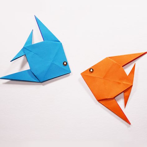 How to make a Paper Fish - Paper Crafts Origami  #papercrafts #origami #crafts #fish #paperfish #3dfish #물고기 #종이접기 #fisch Origami Fish Easy, Fish Paper Craft, Fish Origami, Origami Koi Fish, Art And Craft For Kids, Beach Journal, Paper Art And Craft, Origami Tattoo, Beautiful Paper Flowers