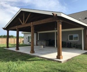 Patio Cover Gallery - Texas Outdoor Oasis Attached Lean To Patio Cover, Texas Pergola Ideas, Covered Patio Roof Ideas, Texas Covered Patio Ideas, Ranch House Patio Cover, Patio Carport Combo, Arched Patio Cover, Covered Paver Patio Ideas, Backyard Patio Roof Ideas