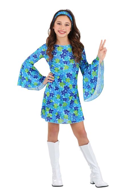 PRICES MAY VARY. Polyester Drawstring closure Size: Small COSTUME INCLUDES: This Kid's Wild Flower 70s Dress Costume features floral print minidress with a scoop neckline and flared sleeves. It includes a matching print headband. FROM FUN COSTUMES: Halloween costumes are our gig, and our mission is to make the best costumes in the world! If your child wants to go retro this Halloween, she will love becoming a groovy hippie or an amazing disco dancer with this Wild Flower 70s dress for girls. DET Funky Disco Outfit, Onda Disco, Maleficent Costumes, 70s Disco Outfit, 70s Disco Dress, Disco Dancer, Bright Colored Outfits, Fun Costumes, Mood Rings