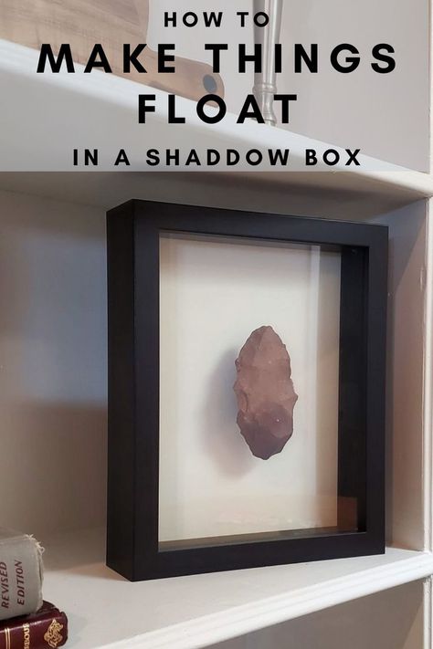 Shadow Box Mount, Using Rocks For Decoration, Rock Specimen Display, Unique Shadow Box Ideas, Shadow Box Keepsake Ideas, Rock Collection Wall Display, How To Attach Things In Shadow Boxes, Making A Shadow Box Diy, Fossil Shadow Boxes