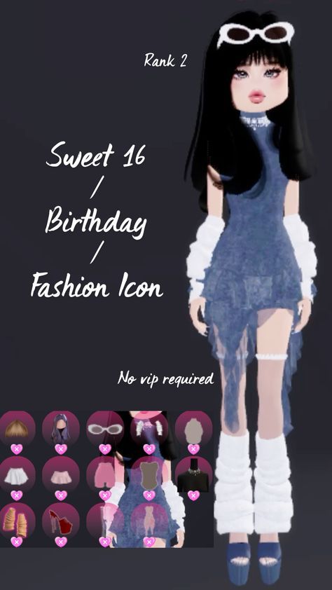 Dti Outfit Ideas Theme Birthday, Sweet 16 Inspo Dti, Dress To Impress Sweet 16 Theme, Dress To Impress Items, Dti Theme Sweet 16, Birthday Dti Outfit Ideas, Decor Dti Outfit, Dti Theme Birthday, Sweet 16 Outfits Dress To Impress