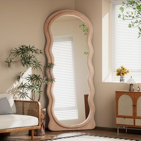 Faster shipping. Better service White Mirror Frame, Wall Decor Mirror, Mirror Decor Living Room, Mirror Full Length, Boho Mirror, Wavy Mirror, Big Mirror, Soft Flooring, Frame Light