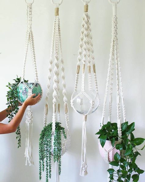 Do you know that macrame hangers can hold both plant pots and terrariums? Skilled artisans make these hangers to fit different types of pots, making them useful for displaying plants or creating small gardens inside terrariums. #MacramePlantHanger #HandmadeMacrame #PlantLover #MacrameArt #InteriorDesign #CraftedWithLove #EcoFriendly #SustainableLiving #BohemianStyle #HomeStyling #GreenLiving #Handcrafted #ArtisanCraft #HousePlants #UniqueDesigns #DecorIdeas #MacrameLove #CreativeDecor #Macra... Flower Pot Hanger, Indoor Plant Hangers, Plants House, Macrame Plant Hanger Tutorial, Wooden Coat Hangers, Simple Macrame, Spa Ideas, Small Macrame, Pot Hanger