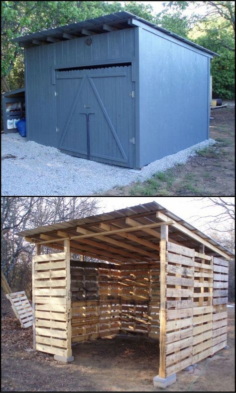 Recycled Pallets, Diy Pallet Shed, Repurposed Pallets, Pallet Building, Pallet Shed, Build A Shed, التصميم الخارجي للمنزل, Pallet Creations, Wood Shed