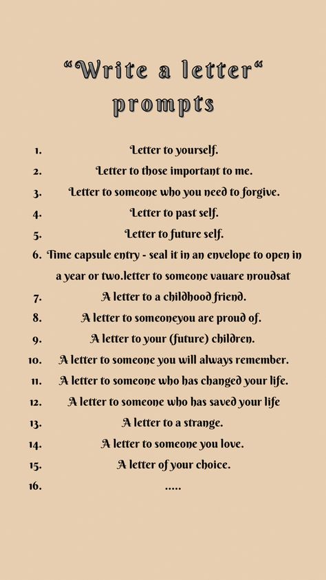 Write It Out Journal, Journal Prompts Write A Letter, Letters I Never Sent Journal, Journal Idea Prompts, Letter To Myself Prompts, Journal Prompts Letters, Long Journal Prompts, Journal Prompts Love Life, Music Journal Ideas Writing Prompts