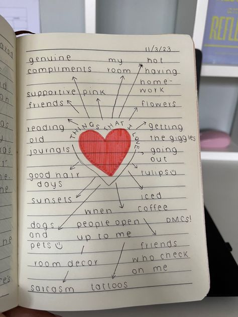 Things I Love List Journal, Heart Journal Ideas, Valentine’s Day Journal Ideas, Journal Ideas For 2024, Journal Ideas Things I Love, Things That I Love Journal, Journal Pages For Boyfriend, Journal Filling Ideas, Shared Journal Ideas