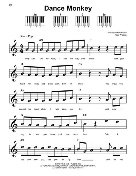 Easy Piano Sheet Music For Beginners, Dance Monkey Song, Dance Monkey Piano, Easy Piano Sheet Music Free, Sheet Music Clarinet, Detective Crafts, Pop Piano Sheet Music, Sheet Music Violin, Easy Violin Sheet Music