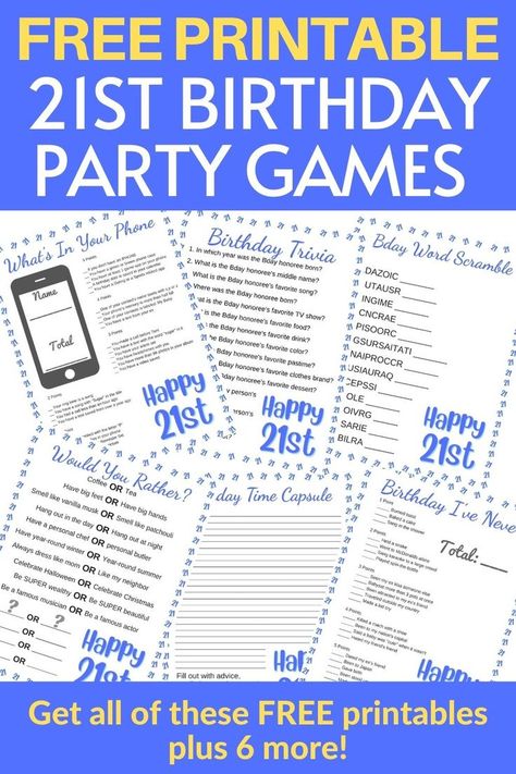 21st birthday games 21 St Birthday Games, 21st Birthday Printables Free, Party Games For 21st Birthday, 21st Party Games Ideas, Games To Play At 21st Birthday Party, 21st Birthday Ideas Without Alcohol, 21st Birthday Ideas Family Friendly, 21st Birthday Party Games Ideas, 21st Bday Party Games