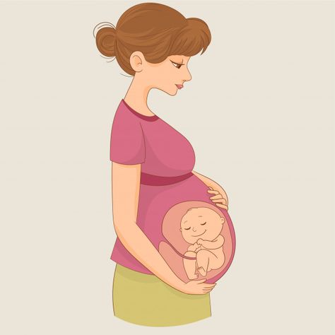 Mom with baby in womb Premium Vector | Premium Vector #Freepik #vector #baby #woman #girl #mother Pregnant Woman Cartoon, Pregnant Animation, Baby In Womb Art, Pregnancy Cartoon, Pregnant Cartoon, Pregnancy Drawing, Baby In Womb, Pregnancy Illustration, Birth Art