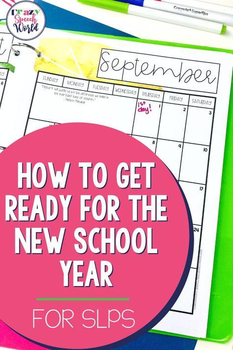 Get ready for the new school year with these tips and tricks for SLPs! This blog post features 6 steps and tips for how to make sure you start the year off the right way as a school based SLP. Head to this blog for these speech therapy activities and tips now! New Years Speech And Language Activities, First Week Of Speech Therapy Activities, First Day Of Speech Therapy Activities, Paperwork Organization, New Year Speech, Speech Therapy Themes, Slp Organization, Speech Therapy Activities Preschool, Making Slime