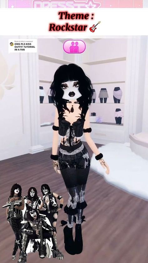 Rockstar Roblox Avatar, On Stage Outfit, Rockstar Dress To Impress, Rock Star Dress To Impress, Dress To Impress Roblox Avatar, Fashion Icon Dress To Impress, Sims 4 Outfit Ideas, Roblox Dress To Impress, Dti Cosplay Fits