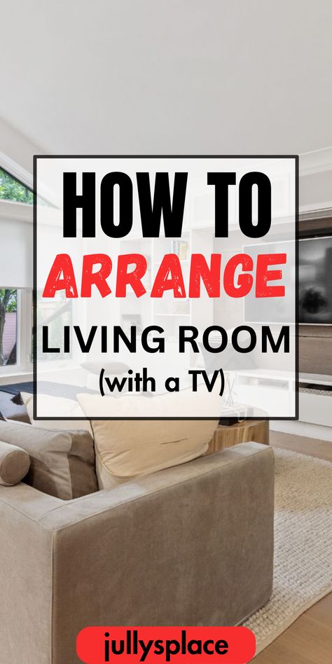 How to arrange living room Tv Room Layout, L Shaped Living Room Layout, Awkward Living Room Layout, Apartment Living Room Layout, Room Arrangement Ideas, Sectional Living Room Layout, L Shaped Living Room, Rectangle Living Room, Family Room Layout