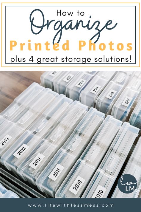 How to Organize Printed Photos - Life with Less Mess Family Photo Organization Ideas, Saving Photos Ideas, Organisation, Storage For Photos, Photo Organizer Case Ideas, Organize Old Photos, How To Organize Photos For Scrapbooking, Storage Ideas For Pictures, Photo Album Organization Ideas