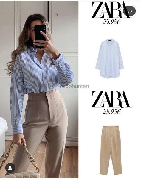 1995 Outfit Ideas, Zara Business Work Outfits, Highwaist Outfit, Outfit Elegantes, Look Zara, Mode Tips, Fashionable Work Outfit, Outfit Zara, Mode Zara