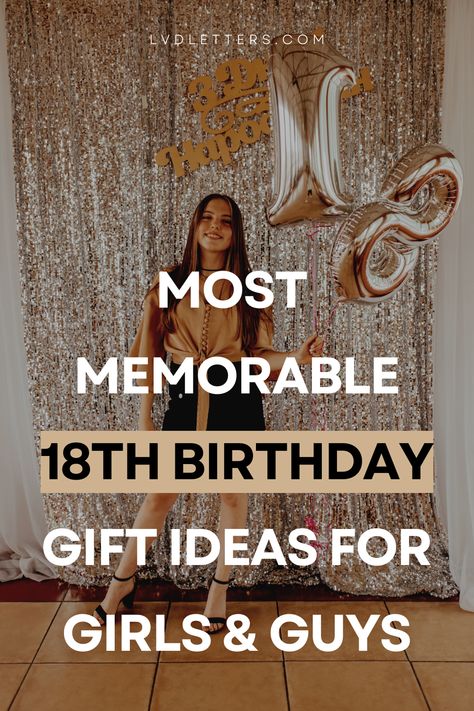 These are the best 18th birthday gift ideas for guys and girls! If you need birthday gift ideas for 18 year olds, this blog post is perfect Birthday Gifts 18th Birthday, Funny 18th Birthday Gifts, Gift Ideas For 18th Birthday Girl, Things To Do On Your 18th Birthday, Gift For 18th Birthday Girl, Eighteenth Birthday Ideas, 18th Birthday Gifts Ideas, Birthday Gift Ideas For Guys, Gift Ideas 18th Birthday