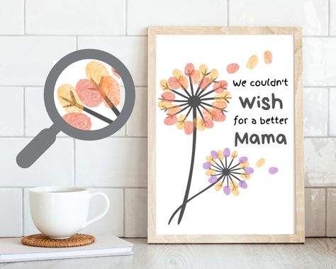 Happy Birthday Mom Preschool Craft, Diy Gift For Aunt, Homemade Gift For Grandma, Easy Mother's Day Crafts, Grandma Birthday Card, Happy Birthday Grandma, Anniversaire Diy, Homemade Mothers Day Gifts, Dandelion Print