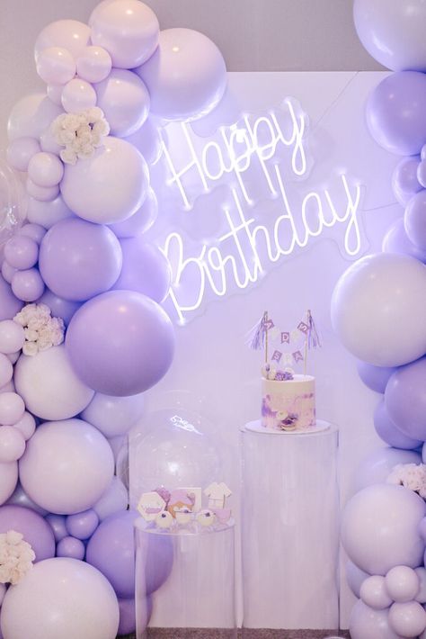 18th Birthday Party Ideas Theme Pastel, Lavender 18th Birthday Theme, For Birthday Ideas, Purple Theme First Birthday, Lavender 16 Birthday Party Ideas, Purple Theam Birthday Party, Lilac Birthday Party Ideas Simple, Purple Birthday Theme Ideas, Purple Birthday Ideas For Women